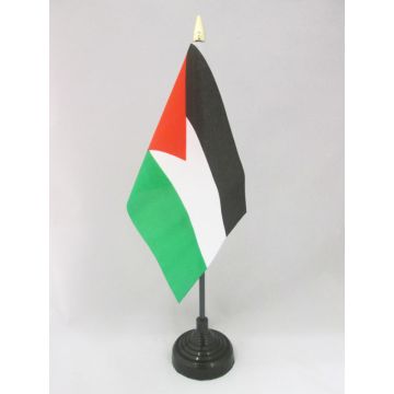 DRAPEAU DE TABLE PALESTINE 15x10cm - PETIT DRAPEAUX DE BUREAU PALESTINIEN 10 x 15 cm pointe dorée