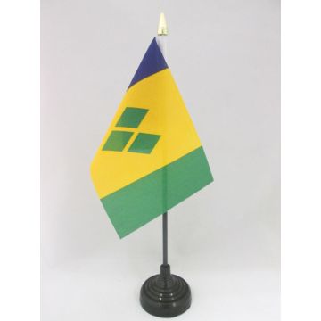DRAPEAU DE TABLE SAINT VINCENT 15x10cm - PETIT DRAPEAUX DE BUREAU SAINT-VINCENTAIS 10 x 15 cm pointe dorée