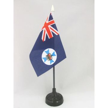 DRAPEAU DE TABLE QUEENSLAND 15x10cm - PETIT DRAPEAUX DE BUREAU AUSTRALIEN - AUSTRALIE 10 x 15 cm pointe dorée