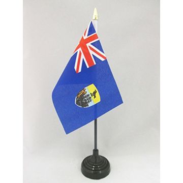 DRAPEAU DE TABLE SAINT-HÉLÈNE 15x10cm - PETIT DRAPEAUX DE BUREAU BRITANNIQUE 10 x 15 cm pointe dorée