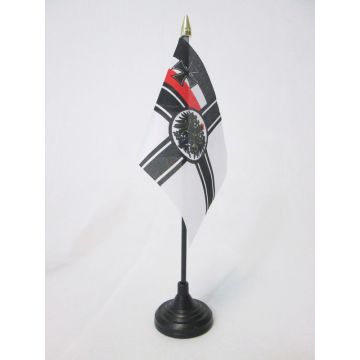 DRAPEAU DE TABLE ALLEMAGNE WWI 15x10cm - PETIT DRAPEAUX DE BUREAU ALLEMAND DE GUERRE 10 x 15 cm pointe dorée