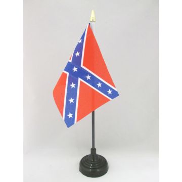 DRAPEAU DE TABLE SUDISTE 15x10cm - PETIT DRAPEAUX DE BUREAU REBEL - USA CONFÉDÉRÉ 10 x 15 cm pointe dorée