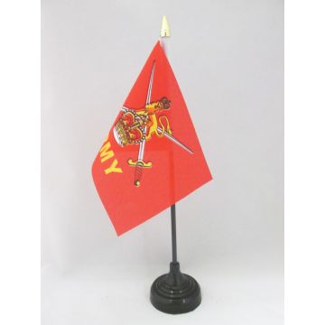 DRAPEAU DE TABLE ARMÉE DE TERRE BRITANNIQUE 15x10cm - PETIT DRAPEAUX DE BUREAU BRITISH ARMY - ROYAUME-UNI 10 x 15 cm pointe dorée
