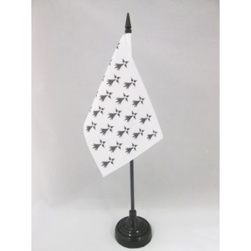 DRAPEAU DE TABLE PROVINCE DE BRETAGNE 15x10cm - PETIT DRAPEAUX DE BUREAU HISTORIQUE BRETON 10 x 15 cm