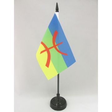 DRAPEAU DE TABLE KABYLIE 15x10cm - PETIT DRAPEAUX DE BUREAU KABYLE - ALGÉRIE BERBÈRE 10 x 15 cm