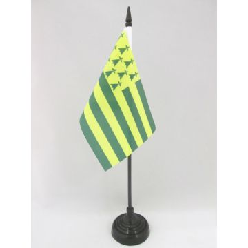 DRAPEAU DE TABLE BRETAGNE MELEN HA GWER 15x10cm - PETIT DRAPEAUX DE BUREAU BRETON JAUNE ET VERT - NANTES 10 x 15 cm