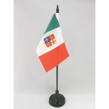 DRAPEAU DE TABLE ITALIE MARINE CIVILE 15x10cm - PETIT DRAPEAUX DE BUREAU PAVILLON CIVIL ITALIEN 10 x 15 cm