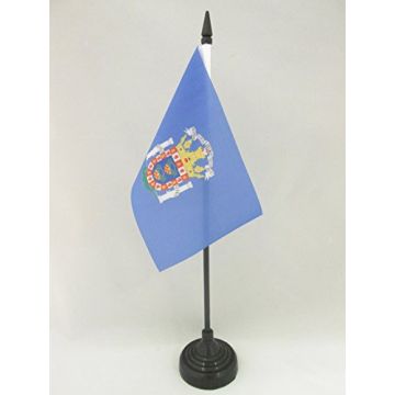 DRAPEAU DE TABLE MELILLA 15x10cm - PETIT DRAPEAUX DE BUREAU ESPAGNOL - ESPAGNE 10 x 15 cm