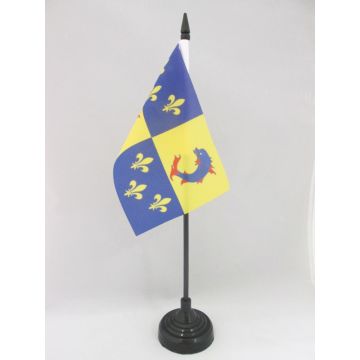 DRAPEAU DE TABLE PROVINCE DU DAUPHINÉ 15x10cm - PETIT DRAPEAUX DE BUREAU DAUPHINOIS - FRANCE 10 x 15 cm