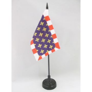 DRAPEAU DE TABLE PROVINCE DE TOURAINE 15x10cm - PETIT DRAPEAUX DE BUREAU TOURS - FRANCE 10 x 15 cm