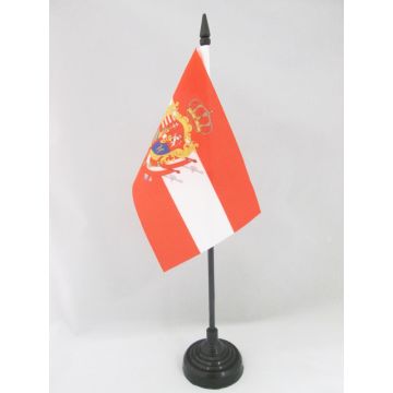 DRAPEAU DE TABLE GRAND-DUCHÉ DE TOSCANE 15x10cm - PETIT DRAPEAUX DE BUREAU ITALIEN ANCIEN - ITALIE 10 x 15 cm