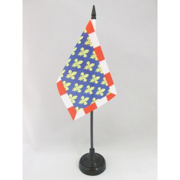 DRAPEAU DE TABLE INDRE-ET-LOIRE 15x10cm - PETIT DRAPEAUX DE BUREAU DÉPARTEMENT FRANÇAIS - CENTRE 10 x 15 cm