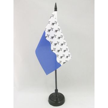 DRAPEAU DE TABLE MORBIHAN 15x10cm - PETIT DRAPEAUX DE BUREAU DÉPARTEMENT FRANÇAIS - BRETAGNE 10 x 15 cm