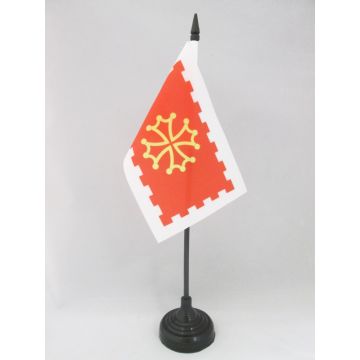 DRAPEAU DE TABLE AUDE 15x10cm - PETIT DRAPEAUX DE BUREAU DÉPARTEMENT FRANÇAIS - LANGUEDOC-ROUSSILLON 10 x 15 cm