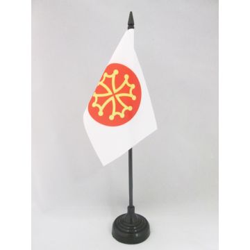 DRAPEAU DE TABLE HÉRAULT 15x10cm - PETIT DRAPEAUX DE BUREAU DÉPARTEMENT FRANÇAIS - LANGUEDOC-ROUSSILLON 10 x 15 cm