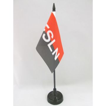 DRAPEAU DE TABLE NICARAGUA FSLN 15x10cm - PETIT DRAPEAUX DE BUREAU FRONT SANDINISTE DE LIBÉRATION NATIONALE 10 x 15 cm