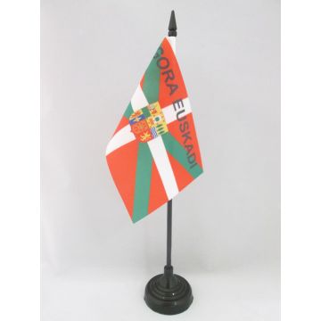 DRAPEAU DE TABLE PAYS BASQUE GORA EUSKADI 15x10cm - PETIT DRAPEAUX DE BUREAU ZAZPIAK BAT 10 x 15 cm