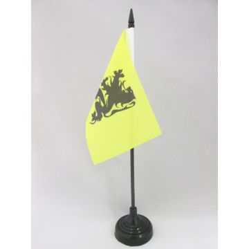 DRAPEAU DE TABLE FLANDRE COMBAT FLAMAND 15x10cm - PETIT DRAPEAUX DE BUREAU MOUVEMENT FLAMAND 10 x 15 cm