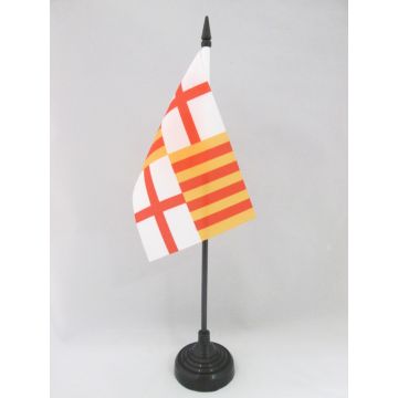 DRAPEAU DE TABLE BARCELONE 15x10cm - PETIT DRAPEAUX DE BUREAU VILLE DE BARCELONA 10 x 15 cm