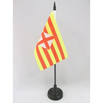 DRAPEAU DE TABLE PROVINCE DE BARCELONE 15x10cm - PETIT DRAPEAUX DE BUREAU PROVINCIA DE BARCELONA 10 x 15 cm
