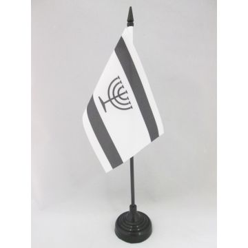 DRAPEAU DE TABLE YIDDISH 15x10cm - PETIT DRAPEAUX DE BUREAU JUIF YIDISH 10 x 15 cm