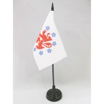 DRAPEAU DE TABLE COMMUNAUTÉ GERMANOPHONE DE BELGIQUE 15x10cm - PETIT DRAPEAUX DE BUREAU BELGE 10 x 15 cm