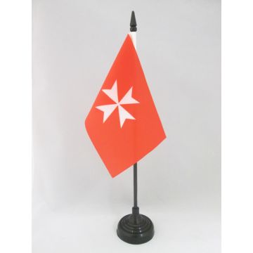 DRAPEAU DE TABLE ACTIVITÉS DE L?ORDRE DE MALTE 15x10cm - PETIT DRAPEAUX DE BUREAU SAINT-JEAN DE JÉRUSALEM 10 x 15 cm