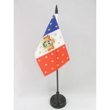 DRAPEAU DE TABLE ETENDARD DE NAPOLÉON III 15x10cm - PETIT DRAPEAUX DE BUREAU SECOND EMPIRE FRANCE 10 x 15 cm