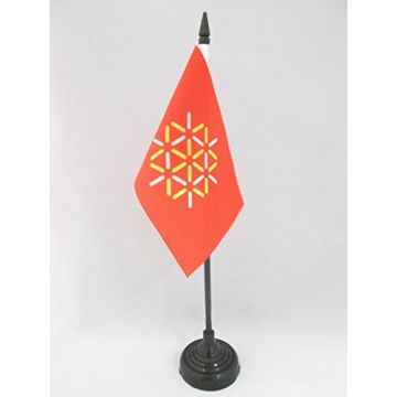 DRAPEAU DE TABLE LANGUEDOC-ROUSSILLON NOUVEAU 15x10cm - PETIT DRAPEAUX DE BUREAU LANGUEDOCIEN - FRANCE 10 x 15 cm