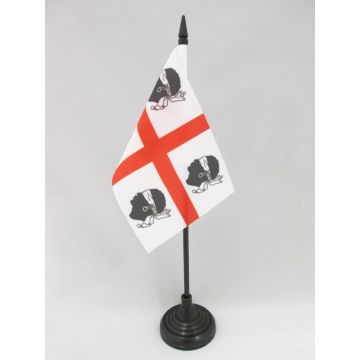 DRAPEAU DE TABLE SARDAIGNE NATIONALISTE SARDISME 15x10cm - PETIT DRAPEAUX DE BUREAU NATIONALISME SARDE 10 x 15 cm