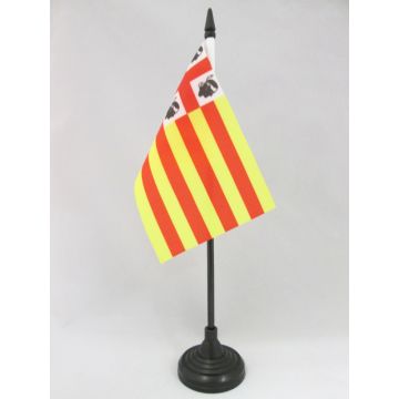 DRAPEAU DE TABLE SARDAIGNE ARAGONAISE 15x10cm - PETIT DRAPEAUX DE BUREAU SARDE SOUS ROYAUME D\'ARAGON 10 x 15 cm
