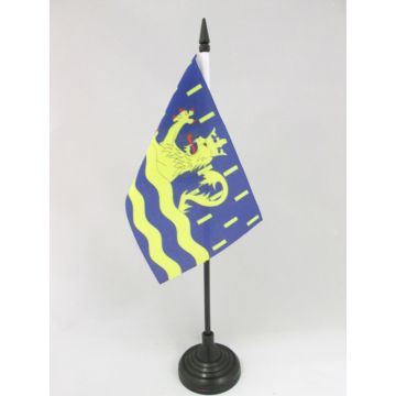 DRAPEAU DE TABLE DOUBS 15x10cm - PETIT DRAPEAUX DE BUREAU DÉPARTEMENT DOUBISTE 10 x 15 cm