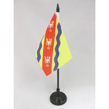 DRAPEAU DE TABLE MEURTHE-ET-MOSELLE 15x10cm - PETIT DRAPEAUX DE BUREAU DÉPARTEMENT MOSELLAN 10 x 15 cm