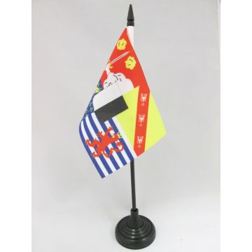 DRAPEAU DE TABLE MOSELLE 15x10cm - PETIT DRAPEAUX DE BUREAU DÉPARTEMENT MOSSELAN 10 x 15 cm