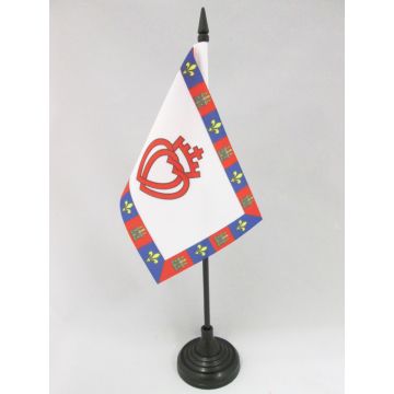 DRAPEAU DE TABLE ARMOIRIES DE LA VENDÉE 15x10cm - PETIT DRAPEAUX DE BUREAU VENDÉEN CATHOLIQUE 10 x 15 cm