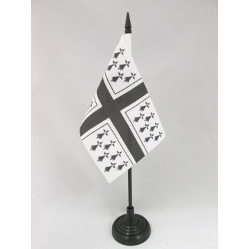 DRAPEAU DE TABLE BRETAGNE MARINE 15x10cm - PETIT DRAPEAUX DE BUREAU PAVILLON MARIN BRETON 10 x 15 cm