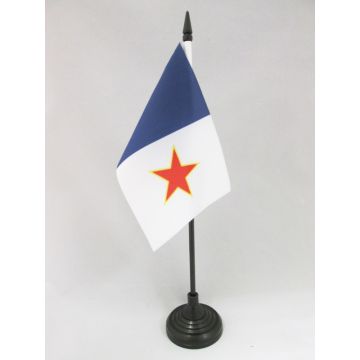 DRAPEAU DE TABLE QUÉBEC INDÉPENDANTISTE FLQ 15x10cm - PETIT DRAPEAUX DE BUREAU QUÉBÉCOIS NATIONALISTE 10 x 15 cm