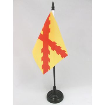 DRAPEAU DE TABLE ESPAGNE TERCIOS MORADOS VIEJOS 15x10cm - PETIT DRAPEAUX DE BUREAU EMPIRE ESPAGNOL 10 x 15 cm