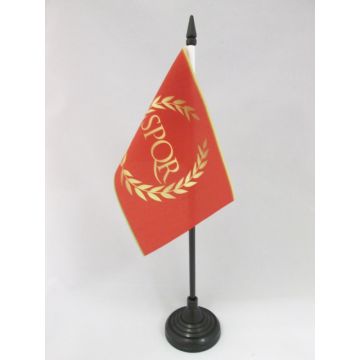 DRAPEAU DE TABLE EMPIRE ROMAIN 15x10cm - PETIT DRAPEAUX DE BUREAU DES ROMAINS - JULES CÉSAR 10 x 15 cm