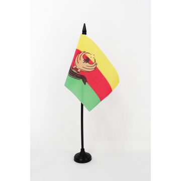 DRAPEAU DE TABLE KURDISTAN SYRIEN 15x10cm - PETIT DRAPEAUX DE BUREAU ROJAVA EN KURDISTAN-OCCIDENTAL 10 x 15 cm