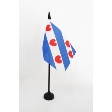 DRAPEAU DE TABLE PROVINCE DE FRISE 15x10cm - PETIT DRAPEAUX DE BUREAU FRIESLAND AUX PAYS-BAS 10 x 15 cm