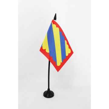 DRAPEAU DE TABLE NIÈVRE 15x10cm - PETIT DRAPEAUX DE BUREAU DU DÉPARTEMENT NIVERNAIS 10 x 15 cm