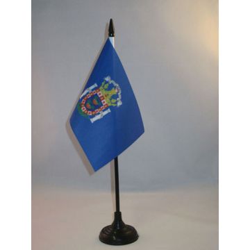 DRAPEAU DE TABLE MELILLA 15x10cm - PETIT DRAPEAUX DE BUREAU ESPAGNOL - ESPAGNE 10 x 15 cm
