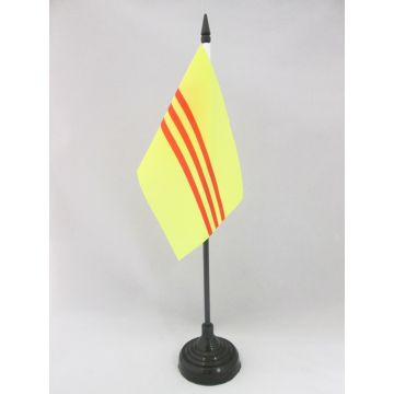 DRAPEAU DE TABLE SUD VIETNAM 15x10cm - PETIT DRAPEAUX DE BUREAU VIETNAMIEN - VIET NAM DU SUD 10 x 15 cm