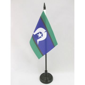 DRAPEAU DE TABLE ILES DU DÉTROIT DE TORRÈS 15x10cm - PETIT DRAPEAUX DE BUREAU INDIGÈNE AUSTRALIEN - AUSTRALIE 10 x 15 cm