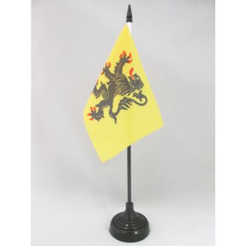 DRAPEAU DE TABLE FLANDRE 15x10cm - PETIT DRAPEAUX DE BUREAU FLAMAND - FLANDRES - BELGIQUE 10 x 15 cm
