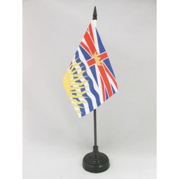 DRAPEAU DE TABLE COLOMBIE-BRITANNIQUE 15x10cm - PETIT DRAPEAUX DE BUREAU CANADIEN - CANADA 10 x 15 cm