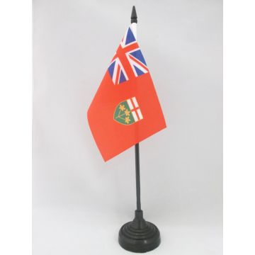 DRAPEAU DE TABLE ONTARIO 15x10cm - PETIT DRAPEAUX DE BUREAU CANADIEN - CANADA 10 x 15 cm