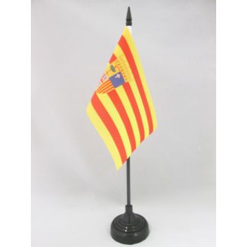 DRAPEAU DE TABLE ARAGON 15x10cm - PETIT DRAPEAUX DE BUREAU ARAGONAIS - ARAGON - ESPAGNE 10 x 15 cm