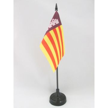 DRAPEAU DE TABLE MAYORQUE 15x10cm - PETIT DRAPEAUX DE BUREAU DE MALLORCA - ESPAGNE 10 x 15 cm